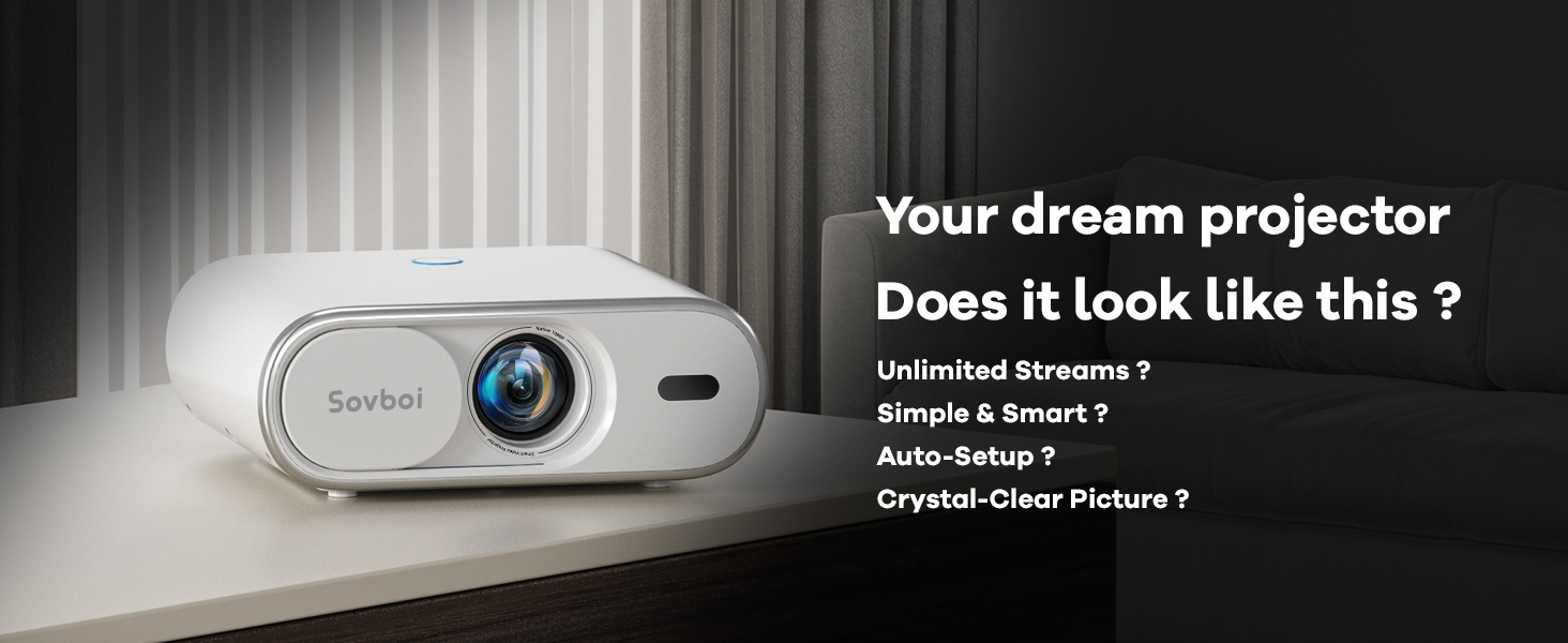 Projector 4K: [1500 ANSI Native 1080P, Auto Focus & 4D Keystone